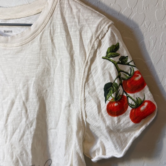 Maeve Anthropologie Tomato Grapic Boxy Tee Cotton XS - Picture 4 of 6